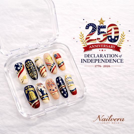 USA Patriotic Press-On Nails – Independence Day 4th of July Luxury Nail Set | Nailvera