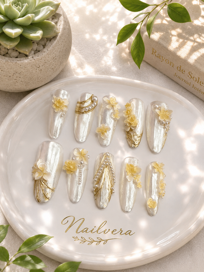 Bridal Pearl Press-On Nails – Handmade Wedding Gel Nails