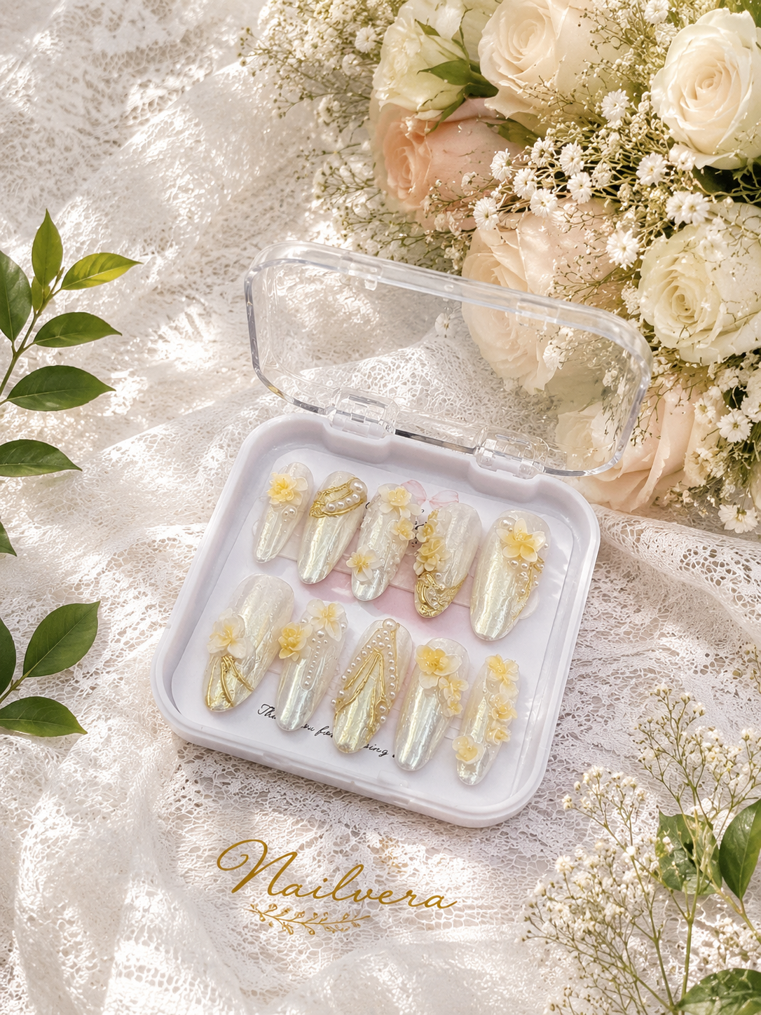 Bridal Pearl Press-On Nails – Handmade Wedding Gel Nails