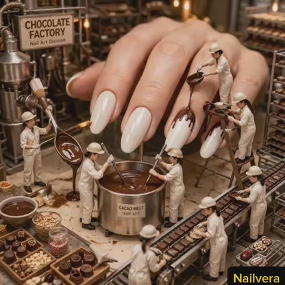 Chocolate Delight Press-On Nails – 3D Sweet Dessert Design | Nailvera Luxury Nails